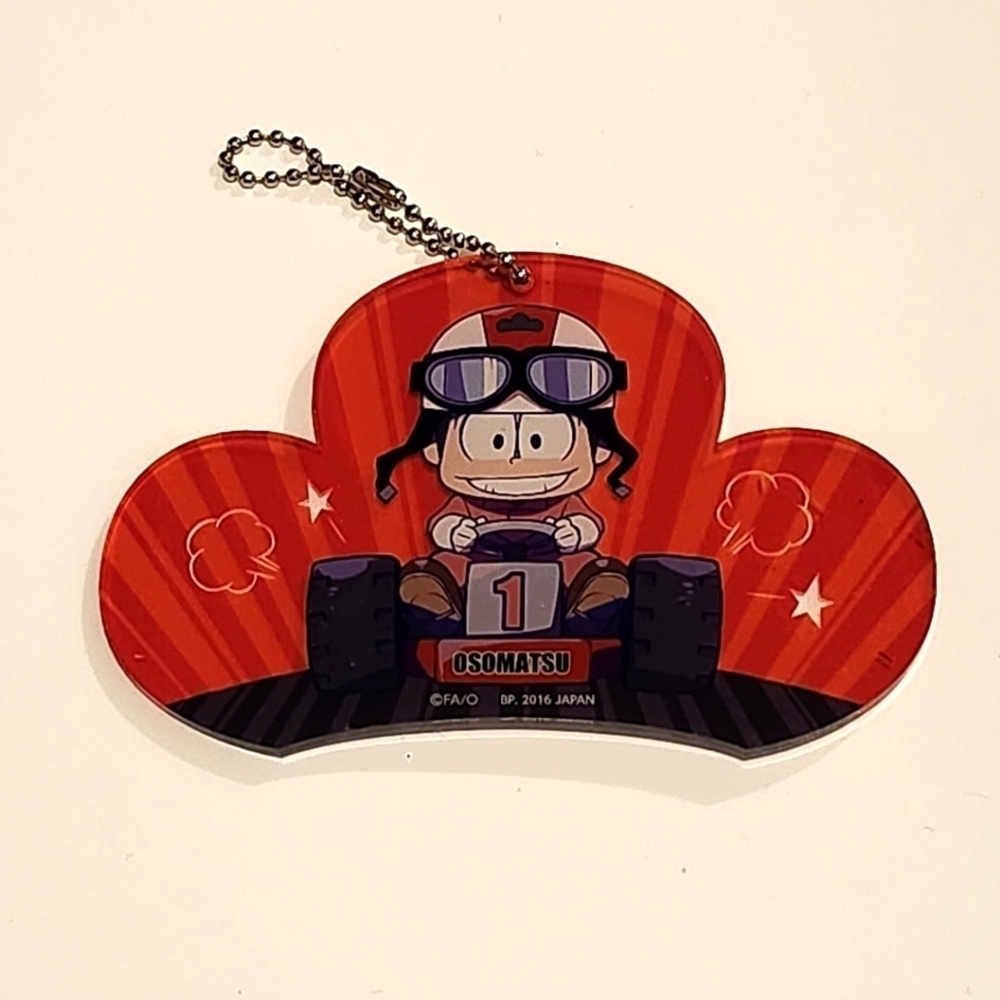 *4 for $20* Mr. Osomatsu-san - Race car - Oversized Acrylic Keychain Strap Clip